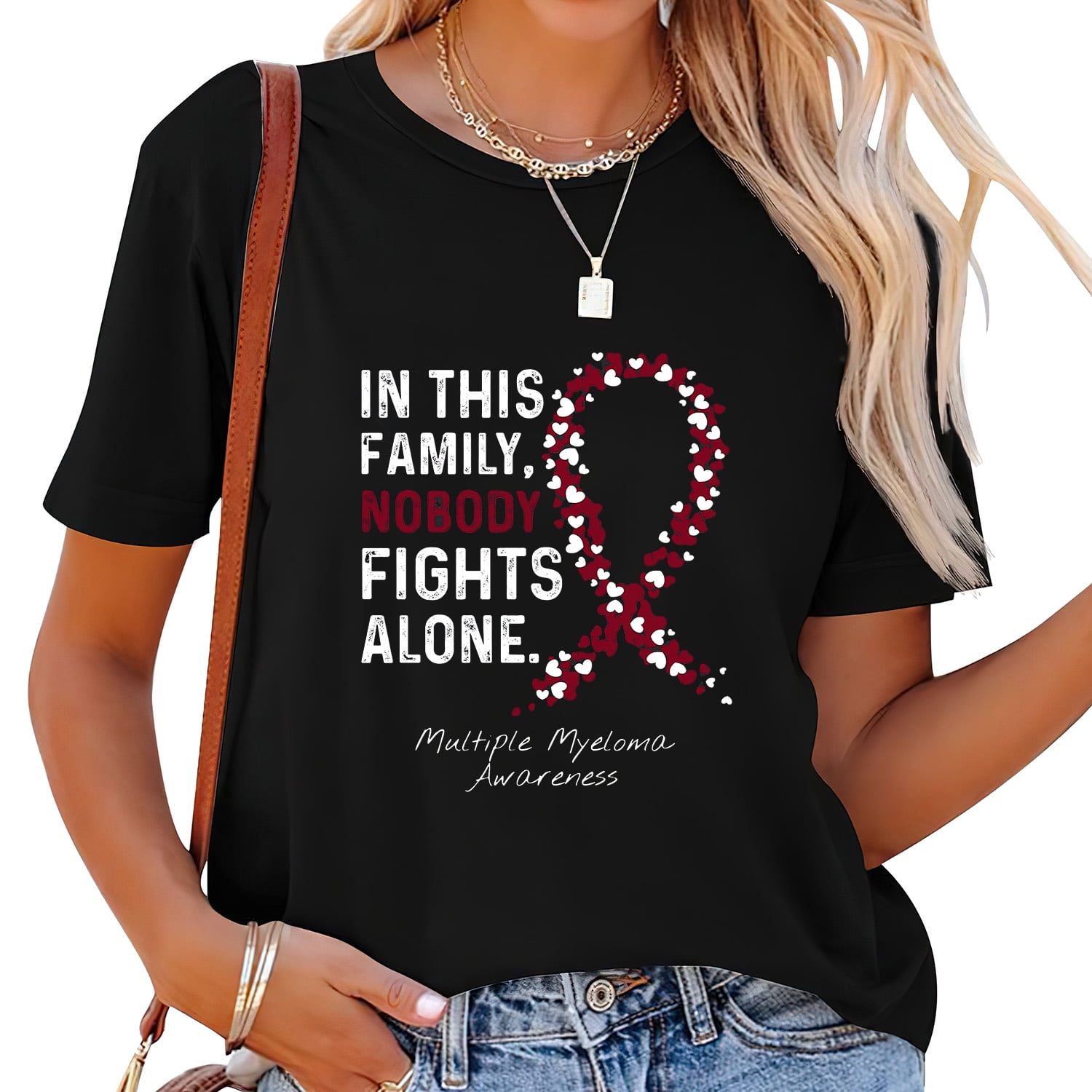In This Family No Ones Fights Multiple Myeloma Alone T-Shirt In This Family No Ones Fights Multiple Myeloma Alone T-Shirt