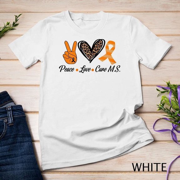 Womens Multiple Sclerosis Awareness Tee Peace Love Cure Ms Unisex S-5XL T-Shirt Birthday Gifts