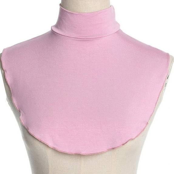 Womens Muslim Modal Turtleneck Fake Collar Islamic Hijab Extensions Solid Color Mock Neck Cover Half Top Blouse Dickey