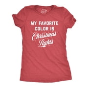 Womens My Favorite Color Is Christmas Lights T Shirt Funny Festive Holiday Party Tee Womens Graphic Tees