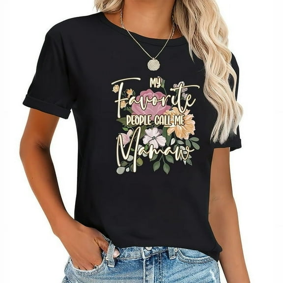 Womens My Favorite People Call Me Mamaw T-Shirt Black