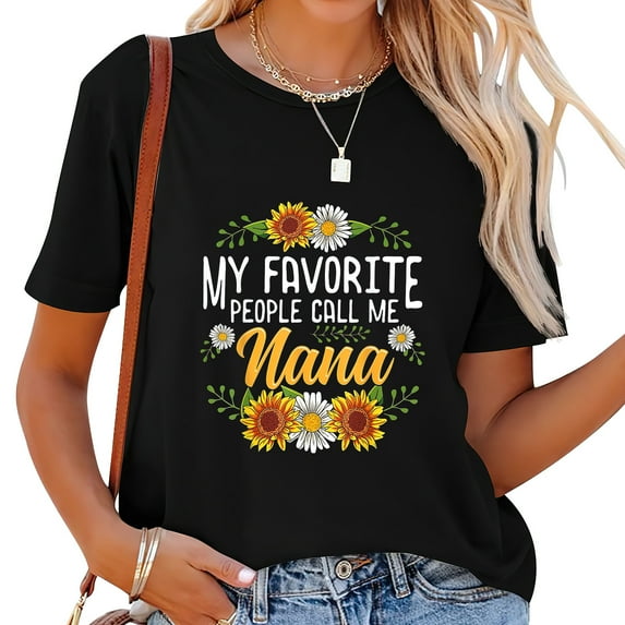 Womens My Favorite People Call Me Nana Shirt Mothers Day Gifts T-Shirt Black 2XL