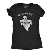 Womens My Favorite Spirit Whiskey Tshirt Funny Halloween Ghost Drinking Party Tee Womens Graphic Tees