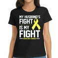 thumbnail image 1 of Womens My Husband Sarcoma Cancer Awareness Shirt Black 2X-Large, 1 of 5