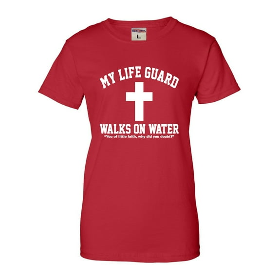 Womens My Life Guard Walks On Water Christian Easter T-Shirt