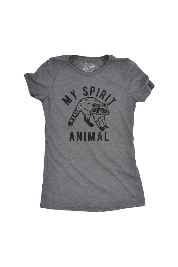 Womens My Spirit Animal Raccoon T Shirt Funny Sarcastic Joke Tee for Ladies Womens Graphic Tees