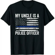 Womens My Uncle Is A Police Officer Niece Nephew Police Uncle Kids T-Shirt Black Small