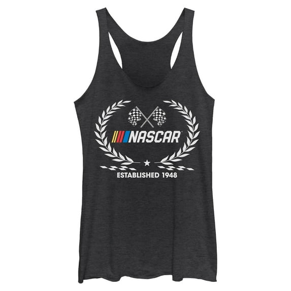 Womens NASCAR Established 1948 Laurel Wreath Racerback Tank