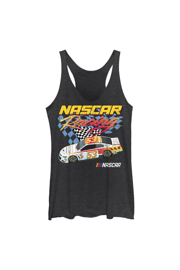 Womens NASCAR Retro Racing 53 Car Racerback Tank