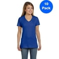 thumbnail image 1 of Womens Nano-T V-Neck T-Shirt S04V (10 PACK), 1 of 1