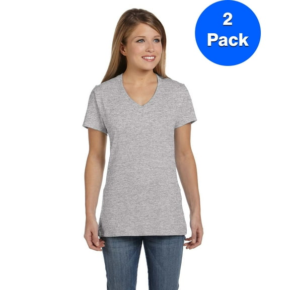 Womens Nano-T V-Neck T-Shirt S04V (2 PACK)