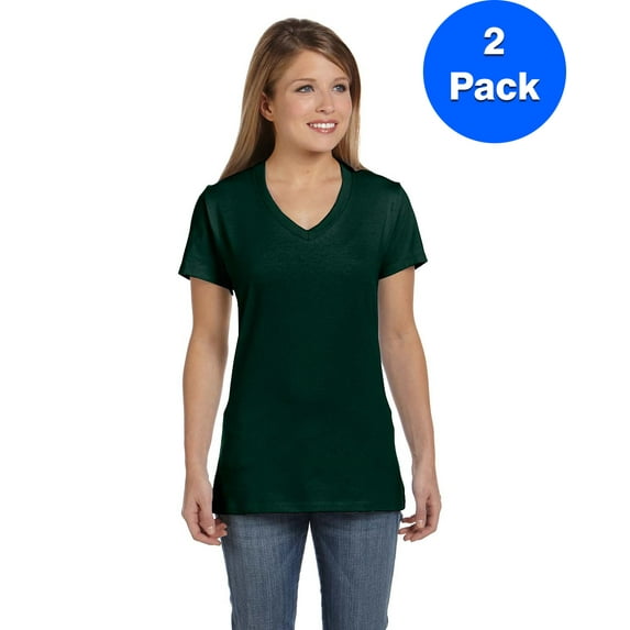 Womens Nano-T V-Neck T-Shirt S04V (2 PACK)
