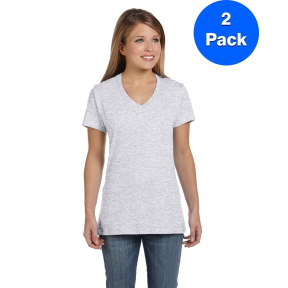 Womens Nano-T V-Neck T-Shirt S04V (2 PACK)