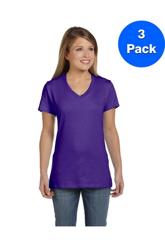Womens Nano-T V-Neck T-Shirt S04V (3 PACK)