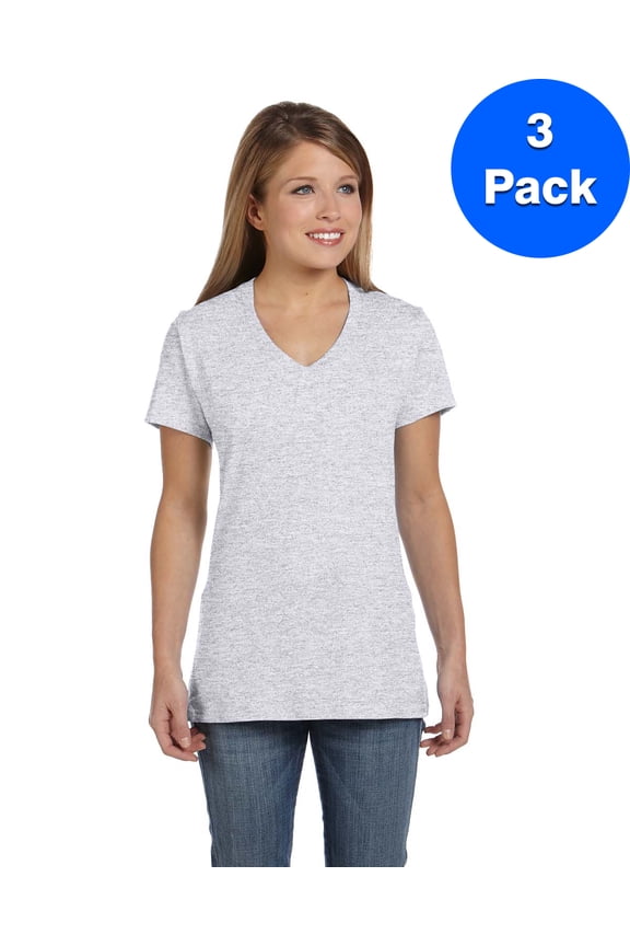 Womens Nano-T V-Neck T-Shirt S04V (3 PACK)