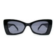 thumbnail image 1 of Womens Narrow Butterfly Mod Fashion Sunglasses All Black, 1 of 4