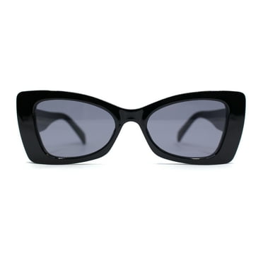 Womens Narrow Butterfly Mod Fashion Sunglasses All Black