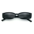 thumbnail image 1 of Womens Narrow Rectangle Cat Eye Retro Gothic Diva Sunglasses All Black, 1 of 8