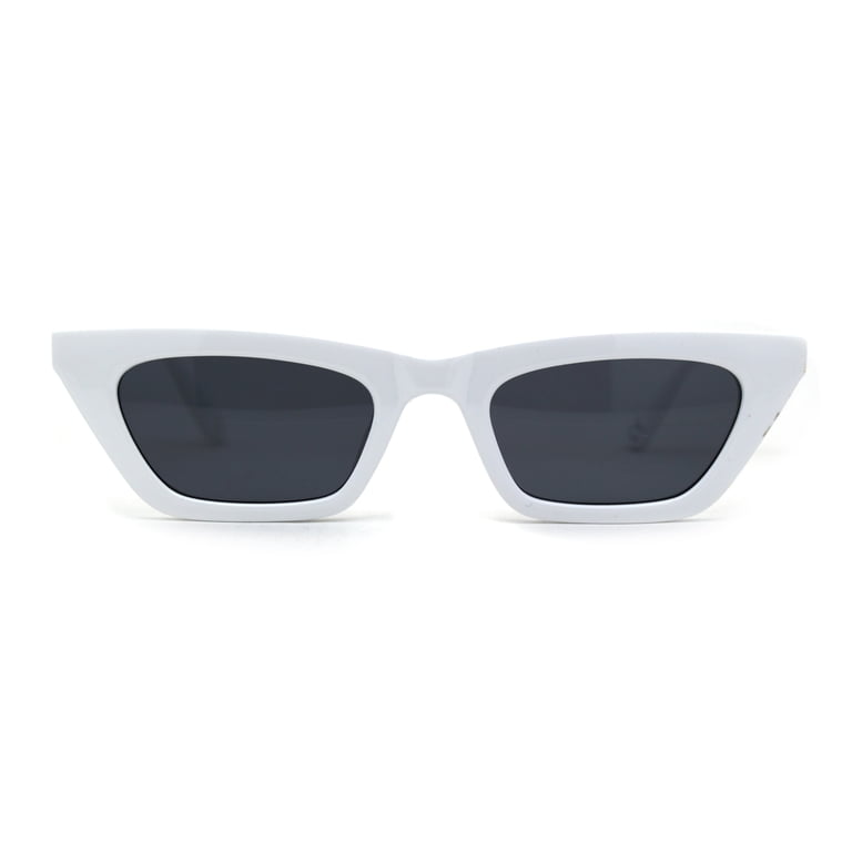 Womens Narrow Rectangle Chic Plastic Cat Eye Sunglasses  display picture 2