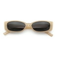 thumbnail image 1 of Womens Narrow Rectangle Subtle Cat Eye Retro Plastic Sunglasses Beige - Black, 1 of 8