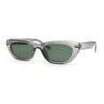 thumbnail image 1 of Womens Narrow Rectangular Cat Eye Retro Plastic Sunglasses Slate - Green, 1 of 4