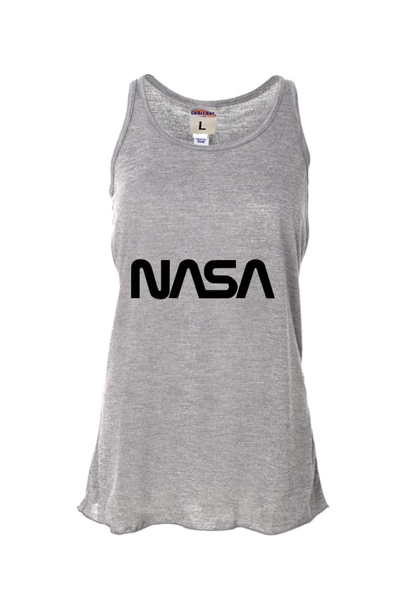 Womens Nasa Worm Logo Flowy Racerback Tank Top T-Shirt