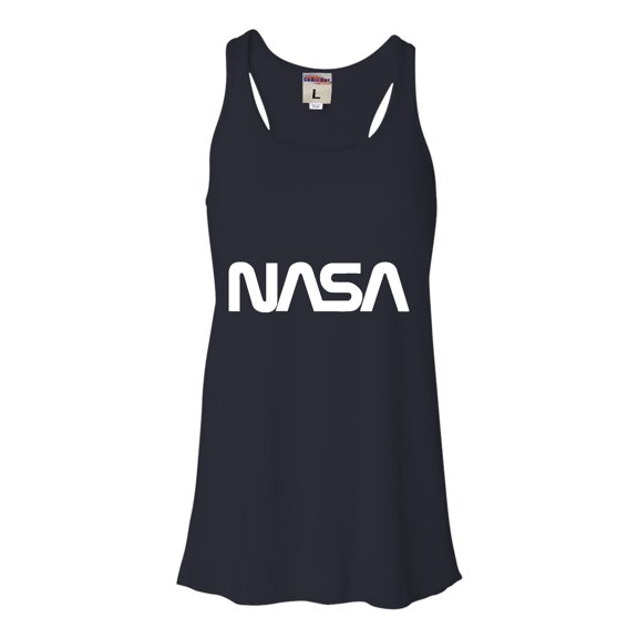 Womens Nasa Worm Logo Flowy Racerback Tank Top T-Shirt