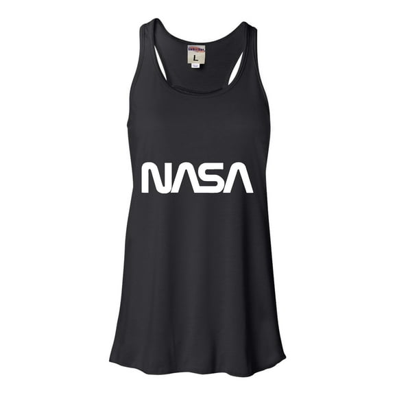 Womens Nasa Worm Logo Flowy Racerback Tank Top T-Shirt
