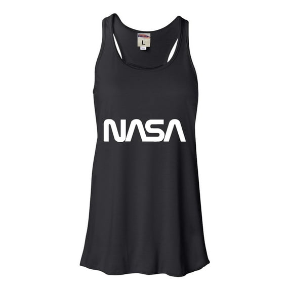 Womens Nasa Worm Logo Flowy Racerback Tank Top T-Shirt