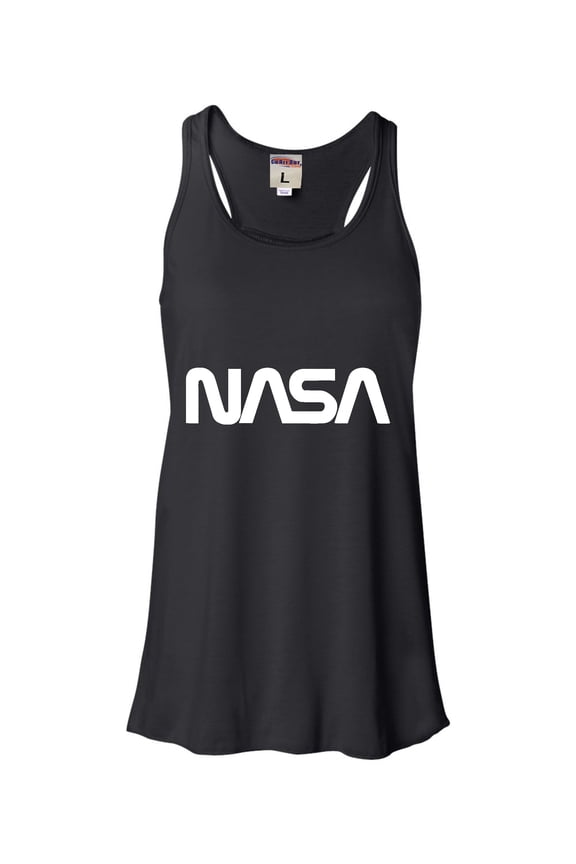 Womens Nasa Worm Logo Flowy Racerback Tank Top T-Shirt