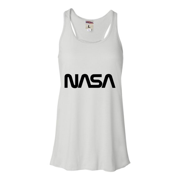 Womens Nasa Worm Logo Flowy Racerback Tank Top T-Shirt