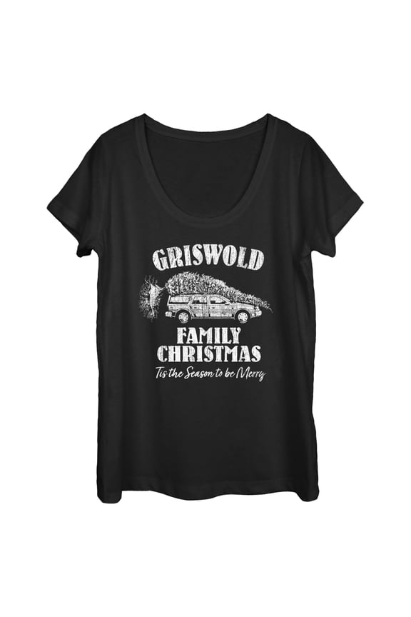 Womens National Lampoon's Christmas Vacation Griswold Distressed Logo T Shirt