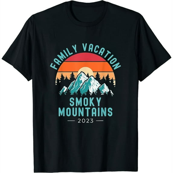 Womens National Park Outdoors Family Vacation 2023 Smoky Mountains T-Shirt Black Medium