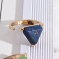 thumbnail image 1 of Womens Natural Amethyst Stone Ring Geometric Triangle Alloy Band Fashion Statement Jewelry Gift For Her Durable, 1 of 6