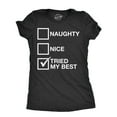 thumbnail image 1 of Womens Naughty List Nice List Tried My Best Funny Saying Santa Christmas T shirt Womens Graphic Tees, 1 of 7