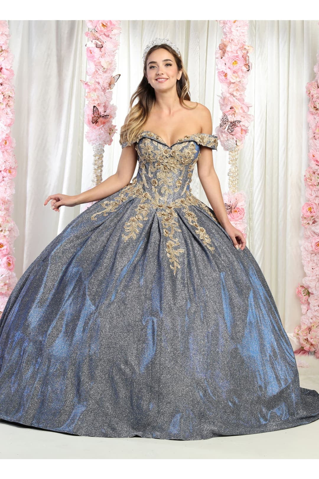 slim fit dress slacks GLS GL3674 Ball Gown Glitter Sequin Long Quinceanera Dress – The Dress  Outlet main image 1