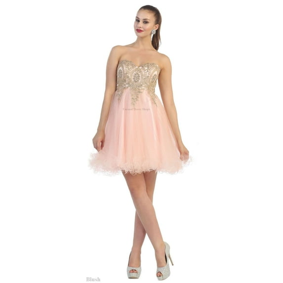 Womens Navy Semi Formal Embroidered Dama Long Sweetheart Strapless A-Line Plus Size Dress