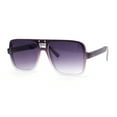 thumbnail image 1 of Womens Neat Flat Top Retro Lustrous Racer Plastic Sunglasses Purple White - Purple, 1 of 4