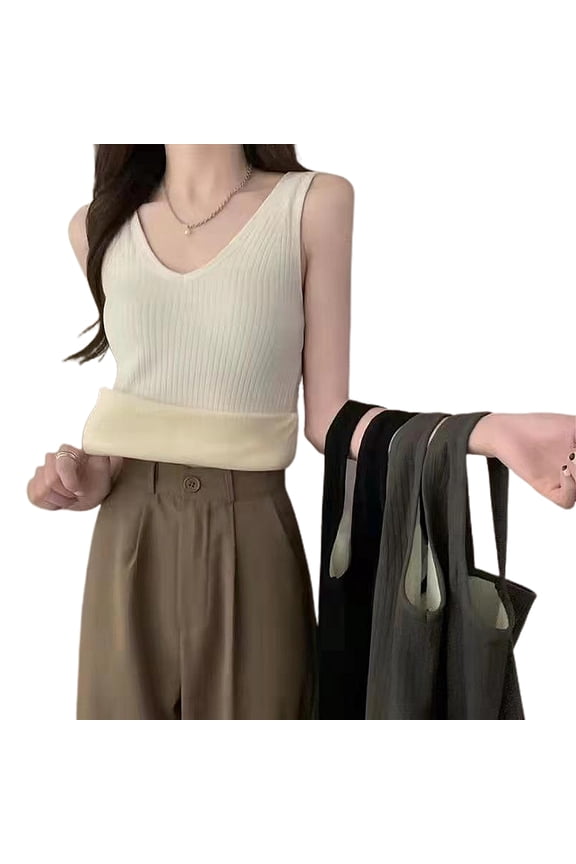 Womens Neck Tank Top Casual Thick Strap Solid Tops Vest,White