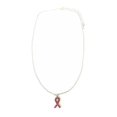 thumbnail image 1 of Womens Necklace Pink Ribbon Breast Cancer Awareness Bling Rhinestone Jewelry 16"-18", 1 of 1