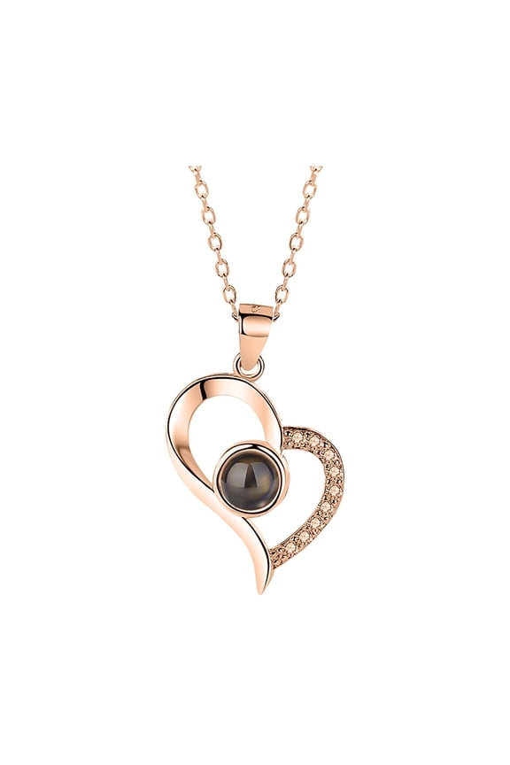 Womens Necklaces Heart Shape Projection Necklace Projection Of 100 Languages I You Necklace For Women Men Valentines Day Birthday Present For Girlfriend Boyfriend Wife Matching Necklace For Couples