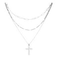 thumbnail image 1 of Womens Necklaces Women'S Jewelry Elegant Pendant Necklace For Women Silver Three Layer Necklace Female Collarbone Chain Necklace For Women, 1 of 5