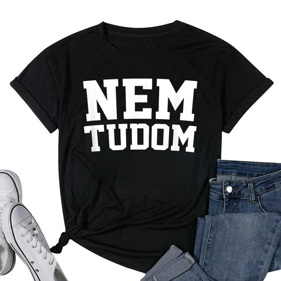 Womens Nem Tudom Hungarian Teacher - I Don't Know T-Shirt Black Small