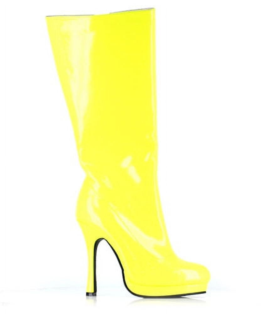 Neon yellow knee store high boots