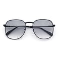 thumbnail image 1 of Womens Nerdy Oversized Rectangle Metal Rim Fashion Sunglasses Black - Light Smoke, 1 of 8