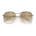 thumbnail image 1 of Womens Nerdy Oversized Rectangle Metal Rim Fashion Sunglasses Silver - Brown, 1 of 8