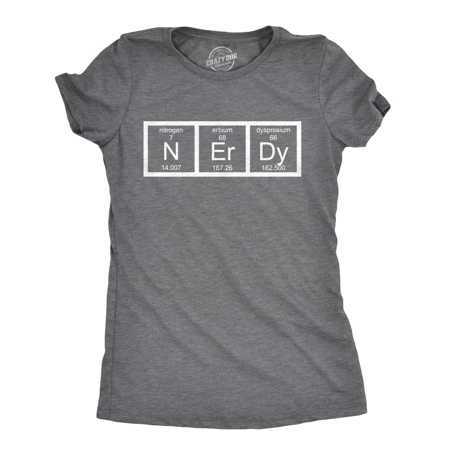 Womens Nerdy Periodic Table T Shirt Funny Science Dork Geek Tee for Ladies (Dark Heather Grey) - 3XL Womens Graphic Tees -