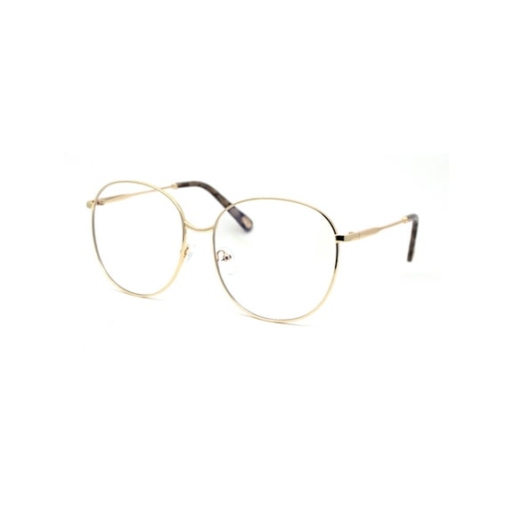 Womens Nerdy School Girl Computer Clear Lens Eyeglasses Gold Black Tortoise