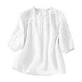 thumbnail image 1 of Womens New Cotton And Art Loose Embroidered Shirt Top Tshirt Women's Basic Shirt - Comfortable Everyday Tee, 1 of 3