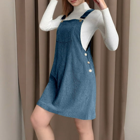 Womens New Solid Corduroy Loose Sleeveless Strap Dress Solid Dress Dress Casual Summer Dress for Women Striped Shirt Dresses Loose Maxi Dress with Pockets Shirt Dress Neck Dress Prelude Dress Elegant